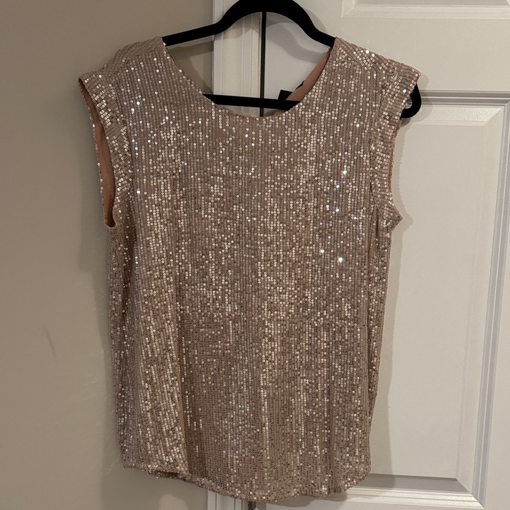 J. Crew Sparkling Sequin Blouse - Gold